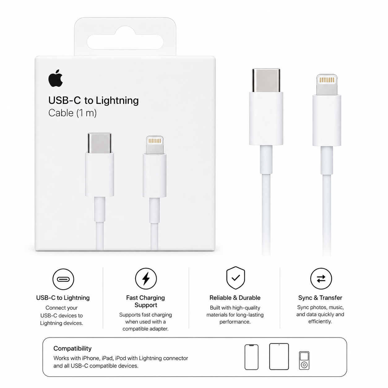 Apple USB-C to Lightning Cable (1m)