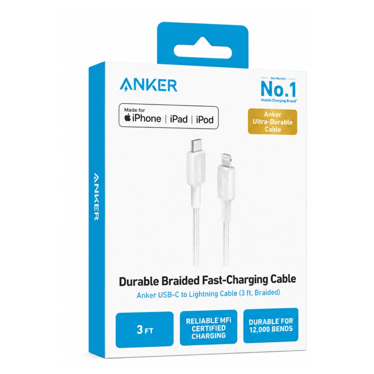 ANKER USB-C to Lightning Cable (3ft, Braided) - Image 2