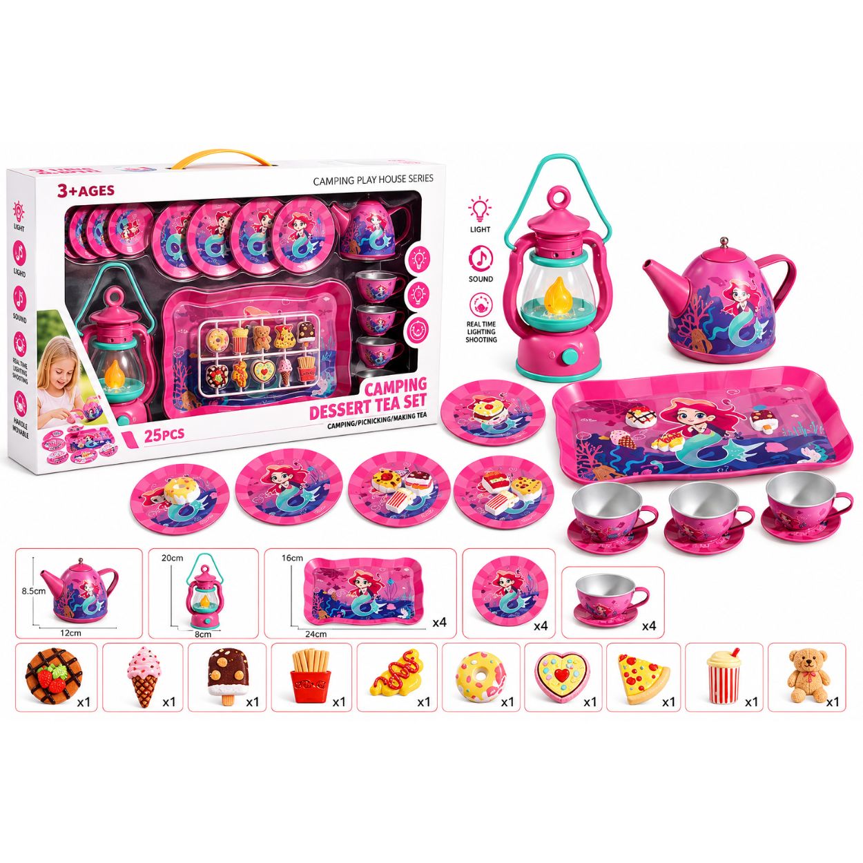Camping Dessert Tea Set – Mermaid Edition (25 PCS)