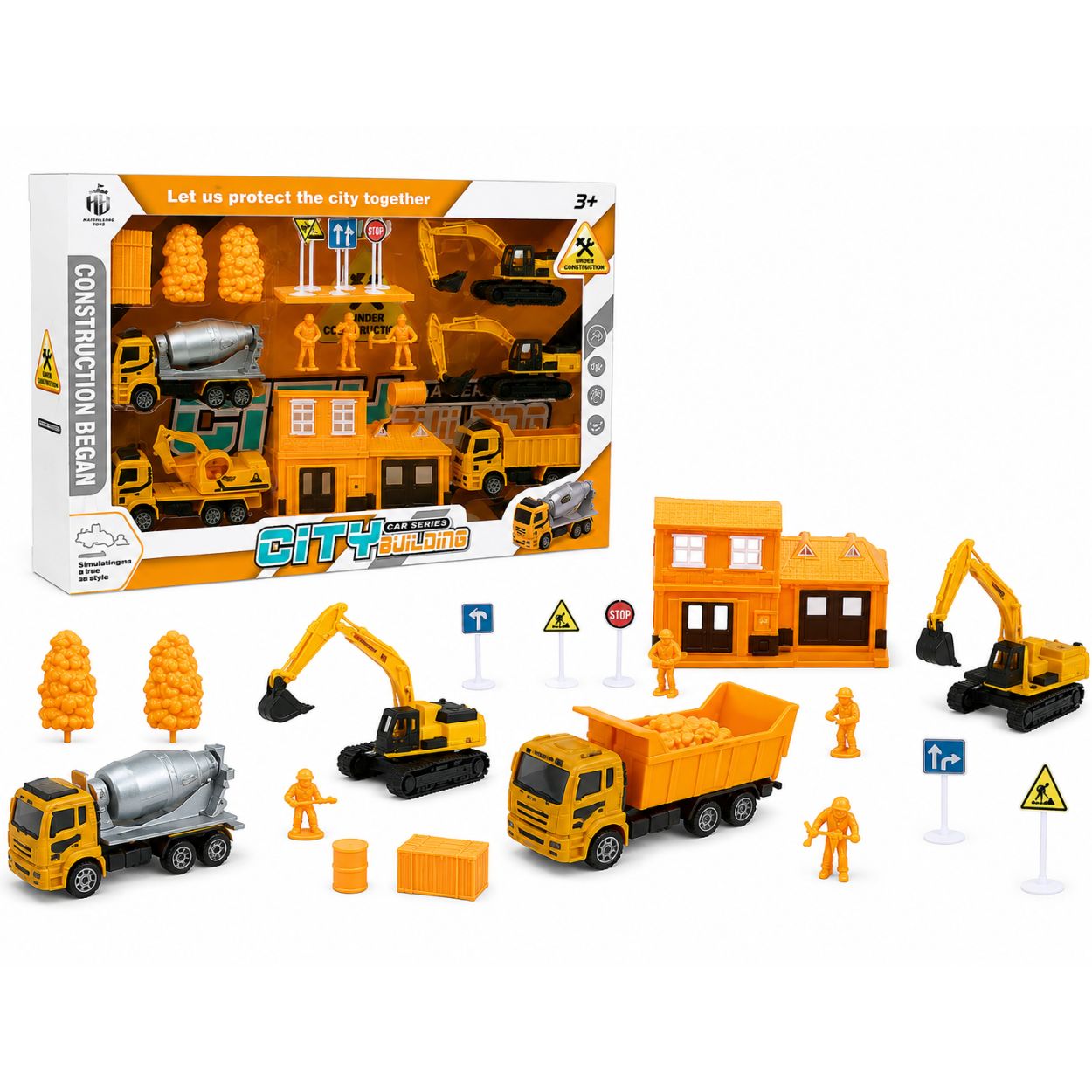 City Building Construction Vehicle Play Set
