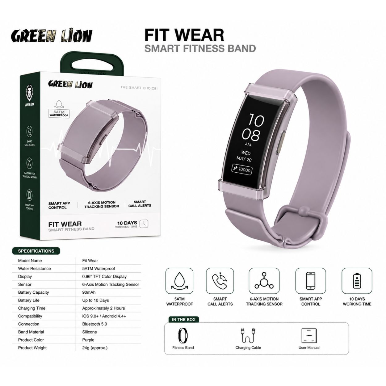 Green Lion Fit Wear – Smart Fitness Band - Image 2