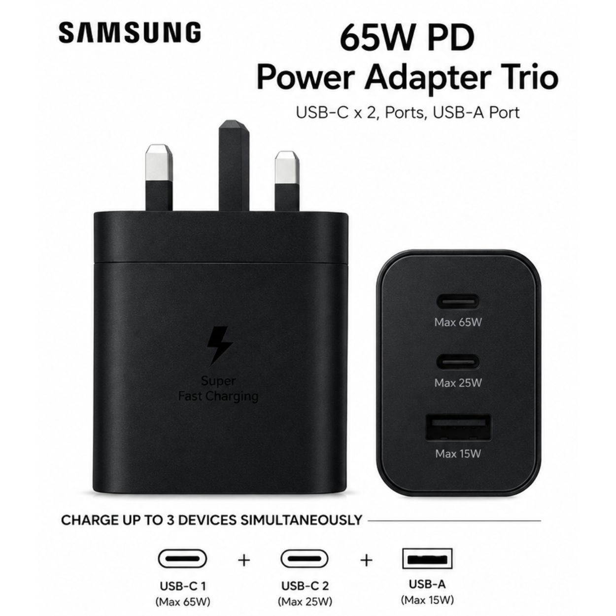 Samsung 65W PD Power Adapter Trio