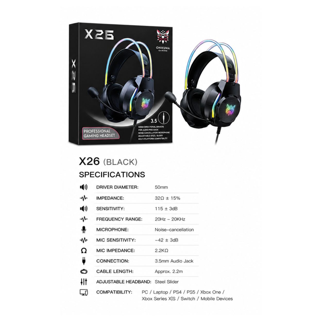 ONIKUMA X26 Professional Gaming Headset