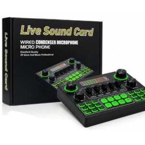 Live Sound Card with Wired Condenser Microphone