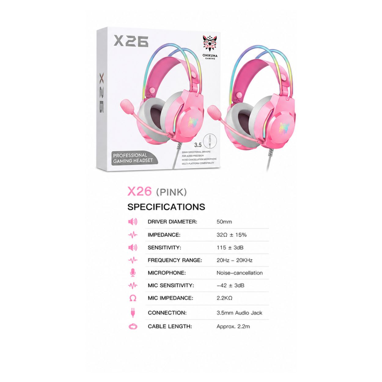 ONIKUMA X26 Professional Gaming Headset - Image 2